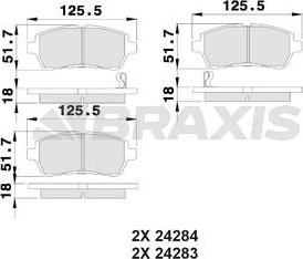 Braxis AB0017 - Гальмівні колодки, дискові гальма autocars.com.ua