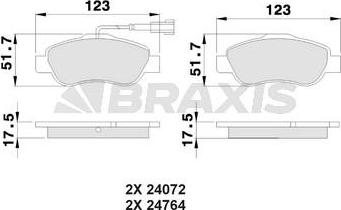 Braxis AB0022 - Гальмівні колодки, дискові гальма autocars.com.ua
