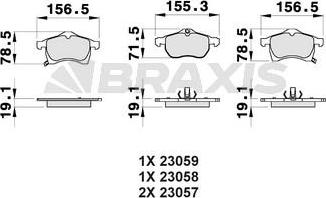Braxis AB0031 - Тормозные колодки, дисковые, комплект autodnr.net