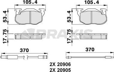 Braxis AB0039 - Гальмівні колодки, дискові гальма autocars.com.ua