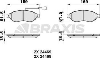 Braxis AB0042 - Тормозные колодки, дисковые, комплект autodnr.net