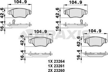 Braxis AB0043 - Тормозные колодки, дисковые, комплект autodnr.net