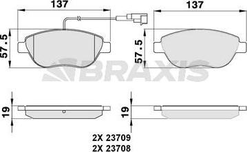 Braxis AB0045 - Тормозные колодки, дисковые, комплект autodnr.net