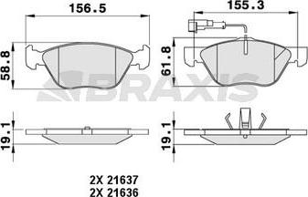 Braxis AB0050 - Тормозные колодки, дисковые, комплект autodnr.net