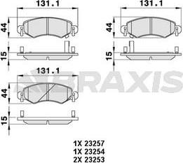 Braxis AB0051 - Гальмівні колодки, дискові гальма autocars.com.ua