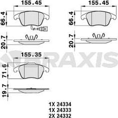 Braxis AB0059 - Гальмівні колодки, дискові гальма autocars.com.ua