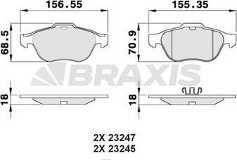 Braxis AB0061 - Тормозные колодки, дисковые, комплект autodnr.net