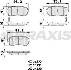 Braxis AB0065 - Гальмівні колодки, дискові гальма autocars.com.ua