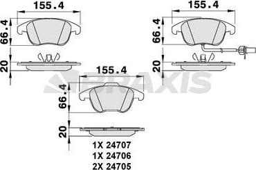 Braxis AB0067 - Гальмівні колодки, дискові гальма autocars.com.ua