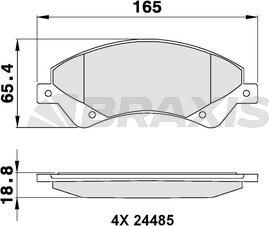 Braxis AB0068 - Гальмівні колодки, дискові гальма autocars.com.ua