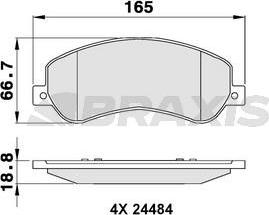 Braxis AB0070 - Гальмівні колодки, дискові гальма autocars.com.ua