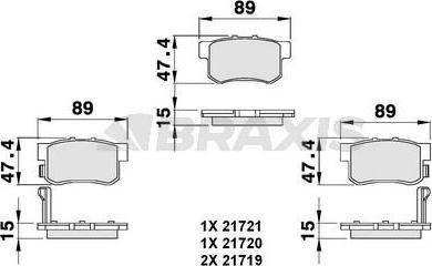Braxis AB0076 - Гальмівні колодки, дискові гальма autocars.com.ua