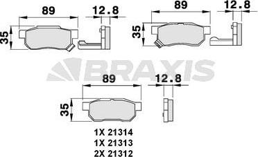 Braxis AB0081 - Гальмівні колодки, дискові гальма autocars.com.ua