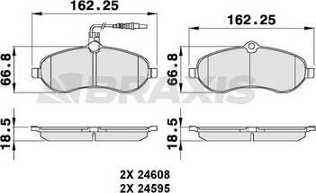 Braxis AB0083 - Гальмівні колодки, дискові гальма autocars.com.ua