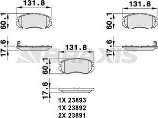 Braxis AB0092 - Гальмівні колодки, дискові гальма autocars.com.ua