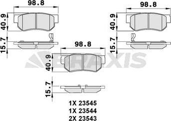 Braxis AB0097 - Гальмівні колодки, дискові гальма autocars.com.ua