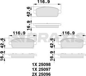 Braxis AB0100 - Тормозные колодки, дисковые, комплект autodnr.net