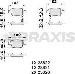 Braxis AB0101 - Тормозные колодки, дисковые, комплект autodnr.net