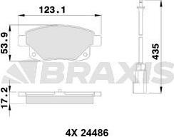 Braxis AB0109 - Гальмівні колодки, дискові гальма autocars.com.ua