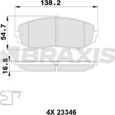 Braxis AB0110 - Гальмівні колодки, дискові гальма autocars.com.ua