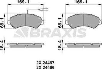 Braxis AB0111 - Гальмівні колодки, дискові гальма autocars.com.ua