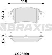 Braxis AB0113 - Гальмівні колодки, дискові гальма autocars.com.ua