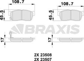 Braxis AB0117 - Гальмівні колодки, дискові гальма autocars.com.ua