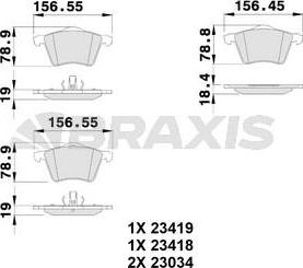 Braxis AB0118 - Гальмівні колодки, дискові гальма autocars.com.ua