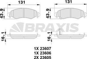 Braxis AB0119 - Гальмівні колодки, дискові гальма autocars.com.ua