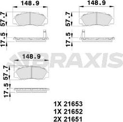 Braxis AB0122 - Гальмівні колодки, дискові гальма autocars.com.ua