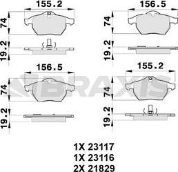 Braxis AB0130 - Гальмівні колодки, дискові гальма autocars.com.ua