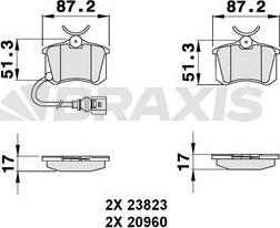 Braxis AB0133 - Гальмівні колодки, дискові гальма autocars.com.ua