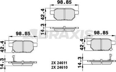Braxis AB0138 - Гальмівні колодки, дискові гальма autocars.com.ua