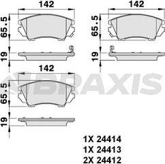 Braxis AB0144 - Гальмівні колодки, дискові гальма autocars.com.ua