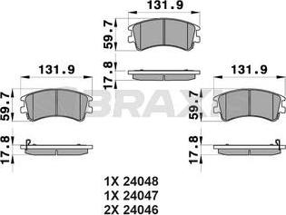 Braxis AB0145 - Тормозные колодки, дисковые, комплект autodnr.net