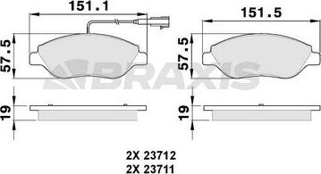 Braxis AB0149 - Гальмівні колодки, дискові гальма autocars.com.ua