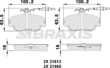 Braxis AB0152 - Гальмівні колодки, дискові гальма autocars.com.ua