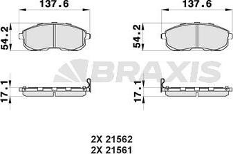 Braxis AB0154 - Гальмівні колодки, дискові гальма autocars.com.ua