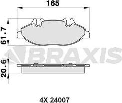 Braxis AB0156 - Гальмівні колодки, дискові гальма autocars.com.ua