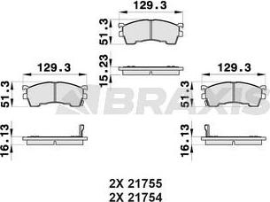 Braxis AB0157 - Гальмівні колодки, дискові гальма autocars.com.ua