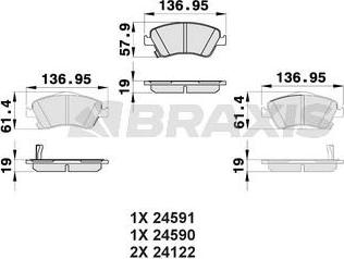 Braxis AB0163 - Гальмівні колодки, дискові гальма autocars.com.ua