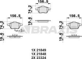 Braxis AB0171 - Гальмівні колодки, дискові гальма autocars.com.ua