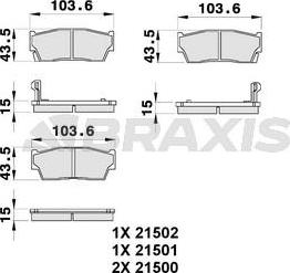 Braxis AB0175 - Гальмівні колодки, дискові гальма autocars.com.ua