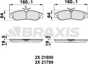 Braxis AB0183 - Гальмівні колодки, дискові гальма autocars.com.ua