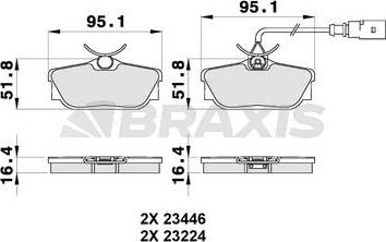 Braxis AB0184 - Гальмівні колодки, дискові гальма autocars.com.ua