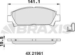 Braxis AB0191 - Гальмівні колодки, дискові гальма autocars.com.ua