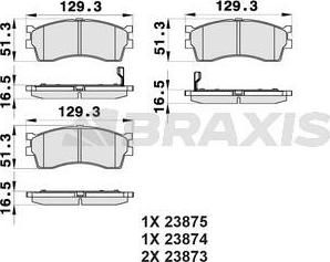 Braxis AB0201 - Гальмівні колодки, дискові гальма autocars.com.ua