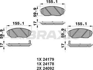 Braxis AB0204 - Гальмівні колодки, дискові гальма autocars.com.ua