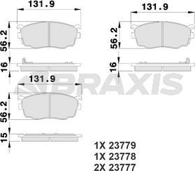 Braxis AB0209 - Гальмівні колодки, дискові гальма autocars.com.ua