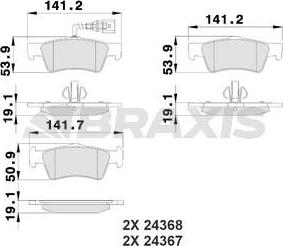 Braxis AB0210 - Гальмівні колодки, дискові гальма autocars.com.ua